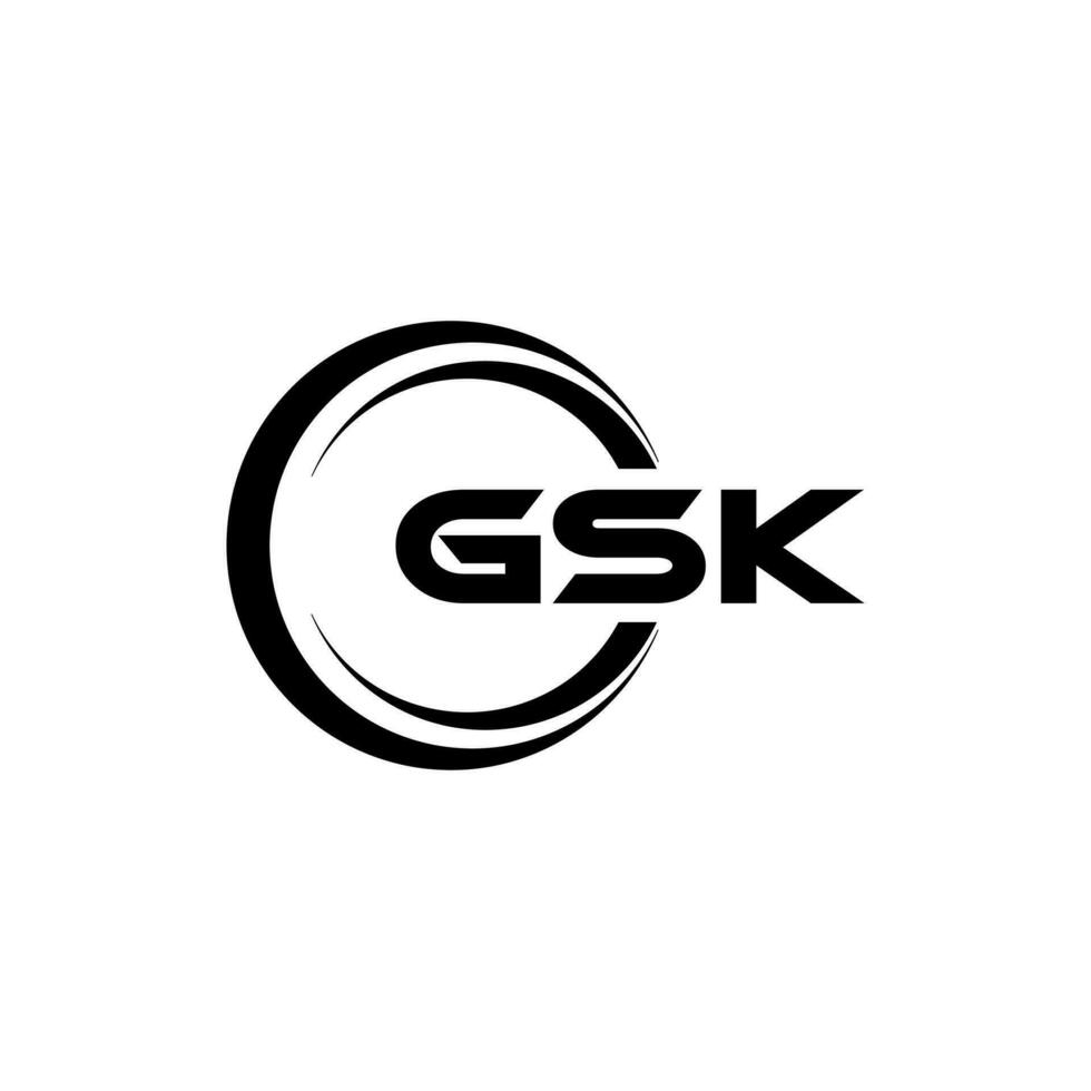 gsk logo disegno, ispirazione per un' unico identità. moderno eleganza e creativo design. filigrana il tuo successo con il Impressionante Questo logo. vettore