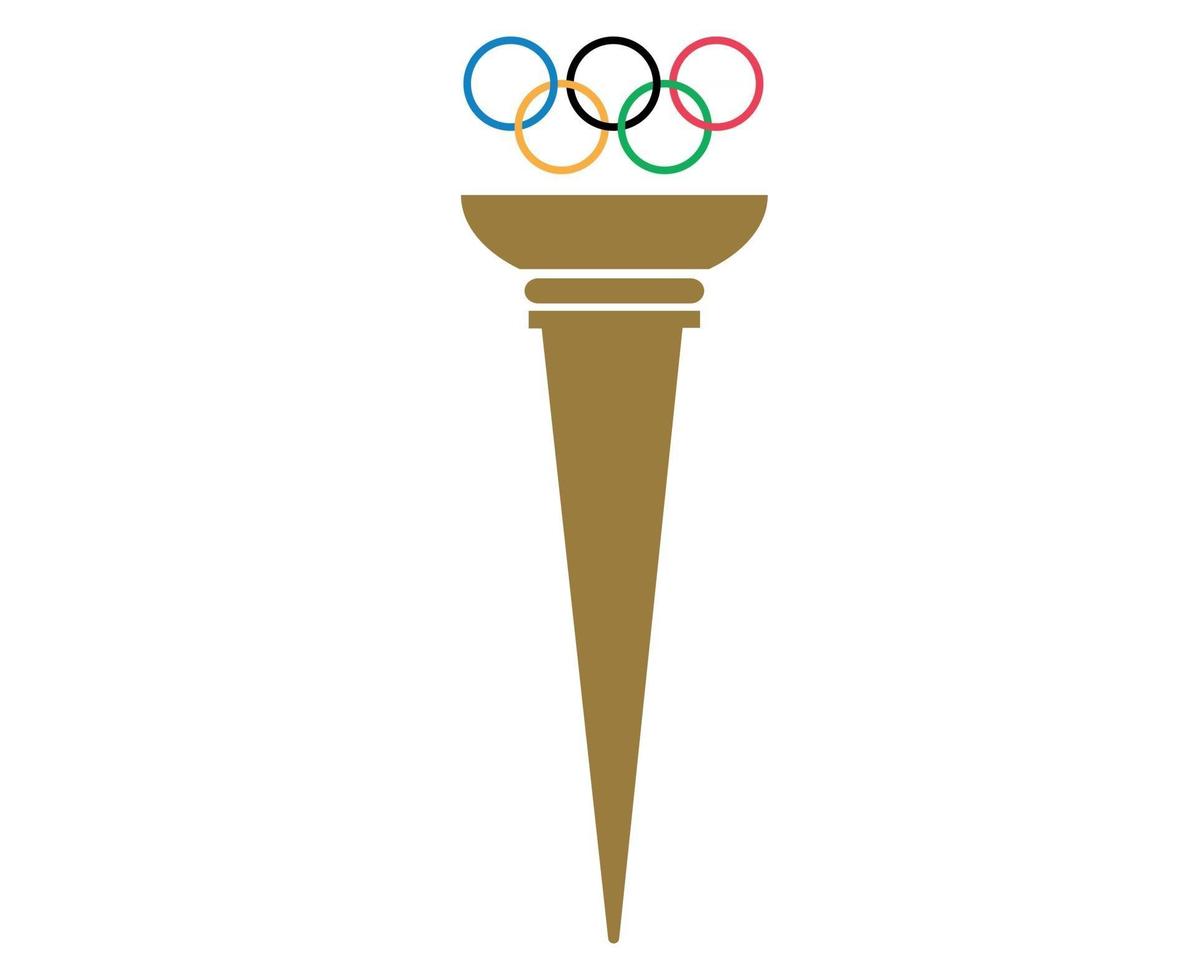 torcia con simbolo ufficiale giochi olimpici tokyo 2020 giappone astratto disegno vettoriale illustrazione logo segno icona