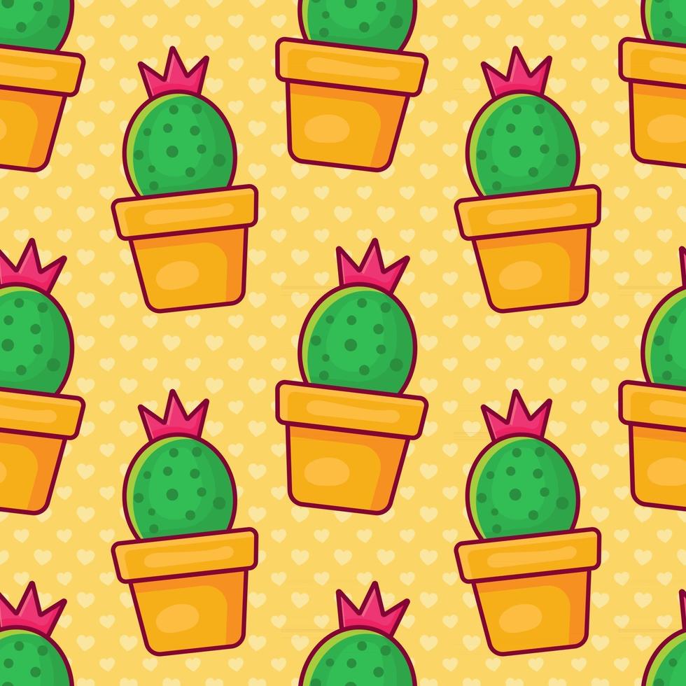 illustrazione senza cuciture del modello della pianta del cactus nello stile piano vettore