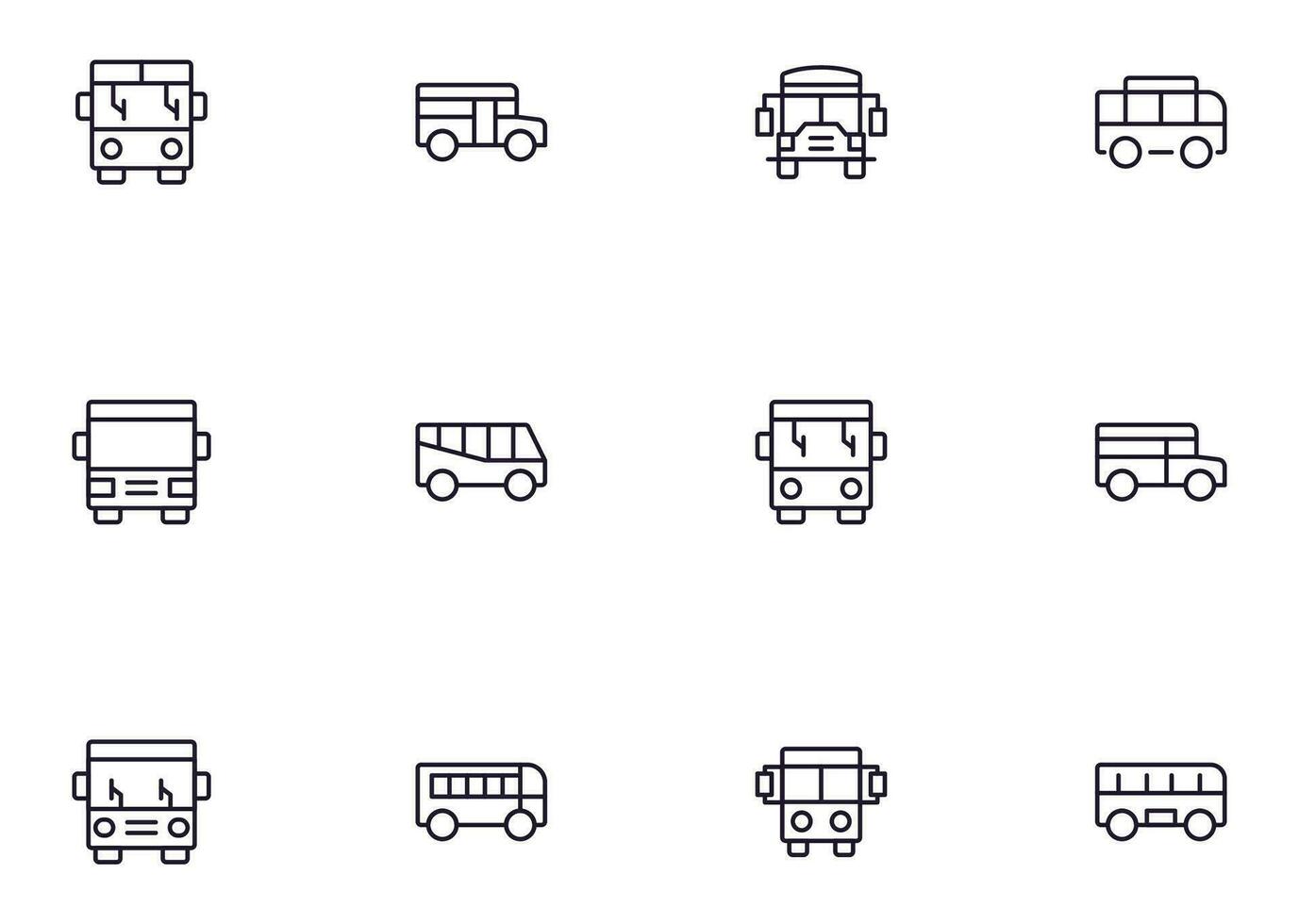 autobus concetto. collezione di moderno alto qualità autobus linea icone. modificabile ictus. premio lineare simbolo per ragnatela siti, volantini, striscioni, in linea negozi e aziende. vettore