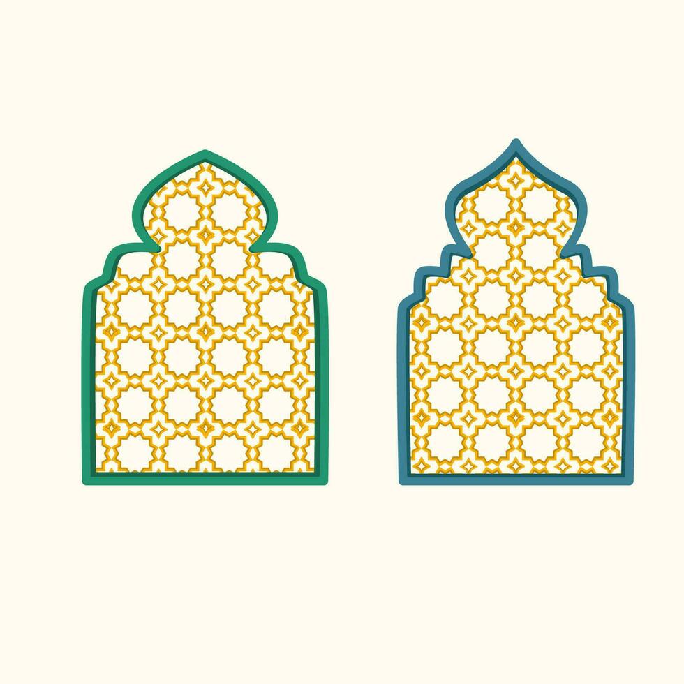 finestra moschea è islamico decorazione vettore