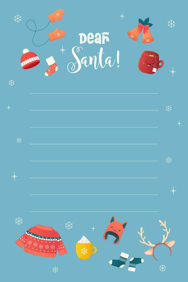 lettera per babbo natale, nuovo anno, inverno. modello, modello , vettore