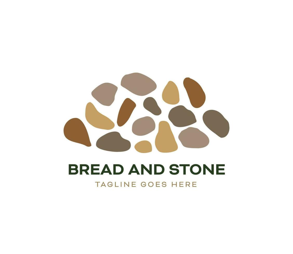 ghiaia pietra e pane logo vettore icona illustrazione design