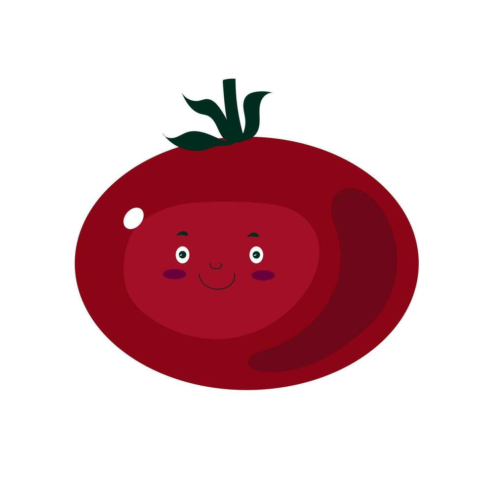 pomodoro personaggio kawaii. cartone animato verdure mangiare per bambino, divertente carino verdure personaggi. vettore illustrazione.