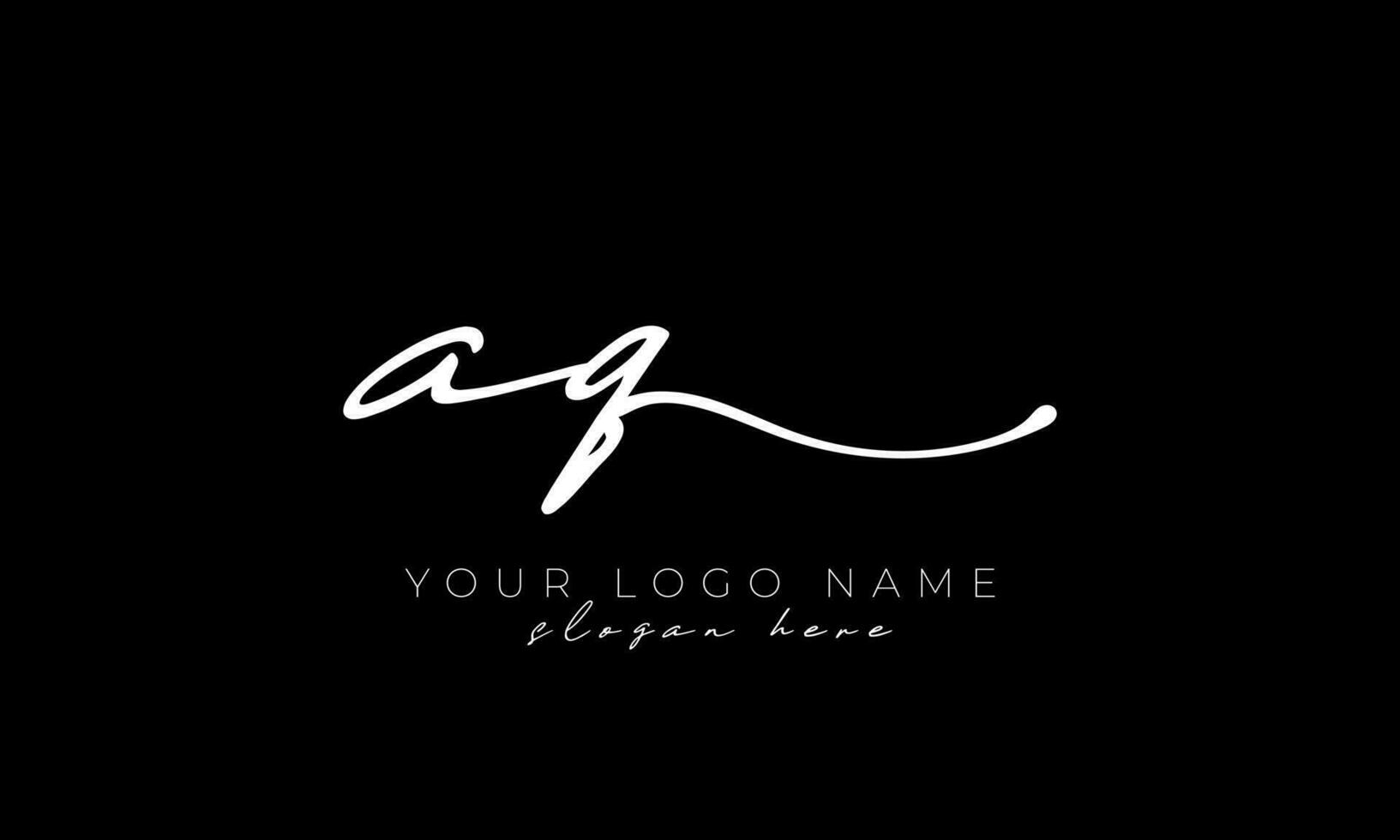 grafia lettera aq logo design. aq logo design gratuito vettore modello