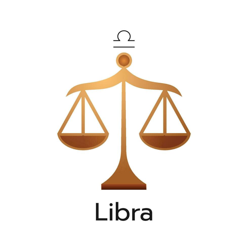 Libra zodiaco cartello logo icona isolato oroscopo simbolo vettore illustrazione