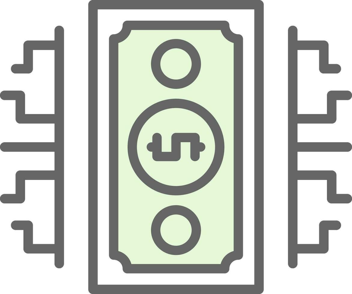 digitale i soldi vettore icona design