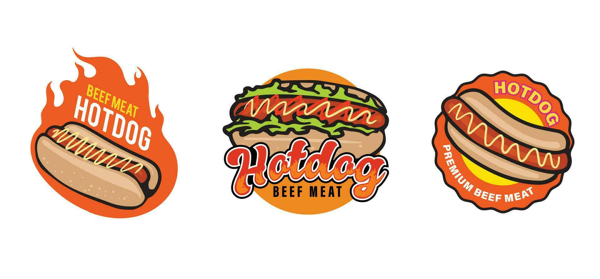 hot dog logo modello vettore