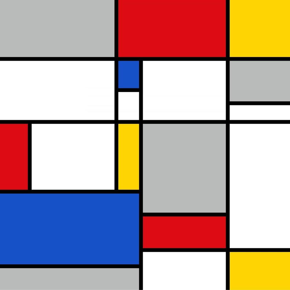 composizione geometrica dei colori in stile mondrian retrò vettore