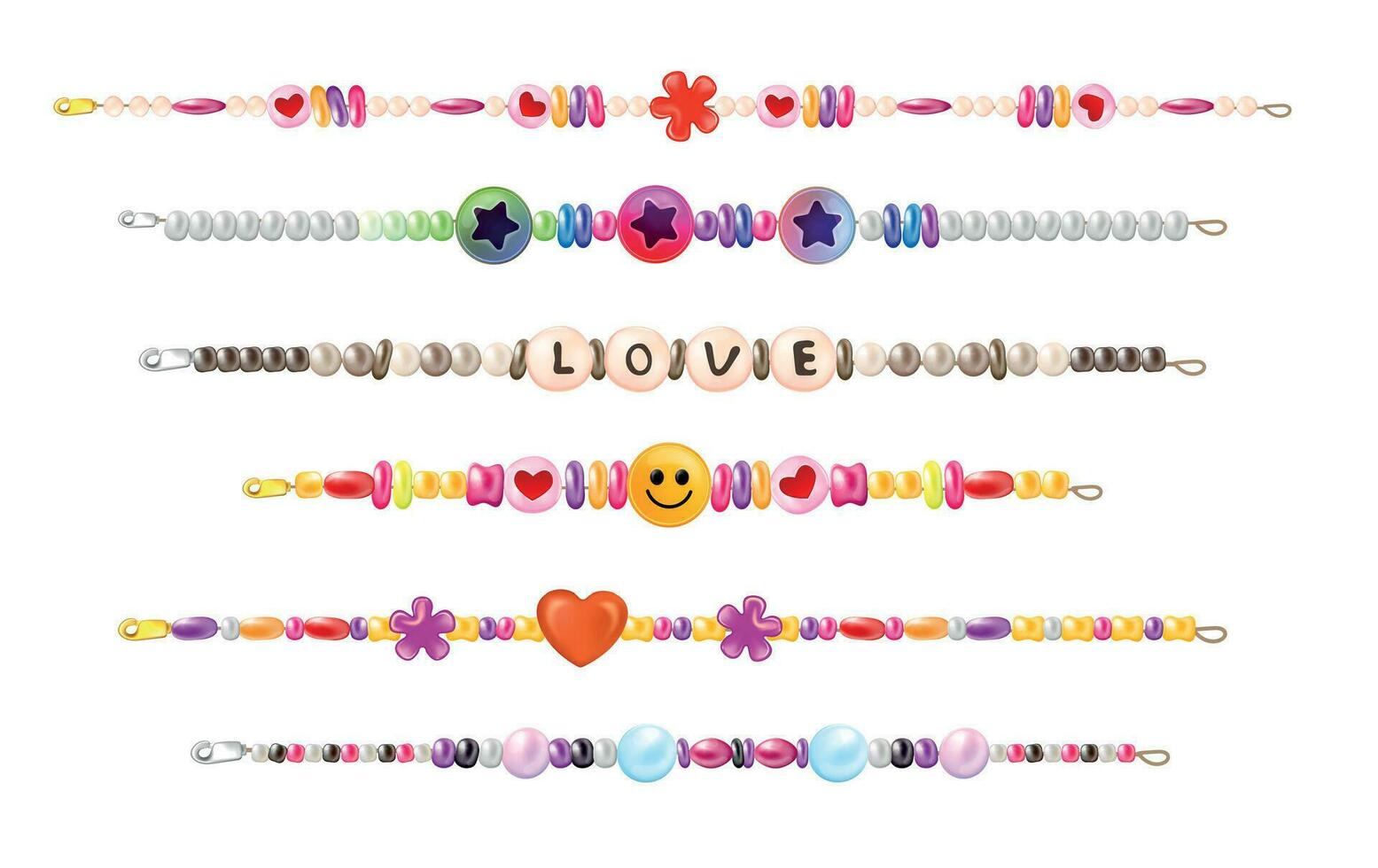 hippie collana bracciali impostato vettore