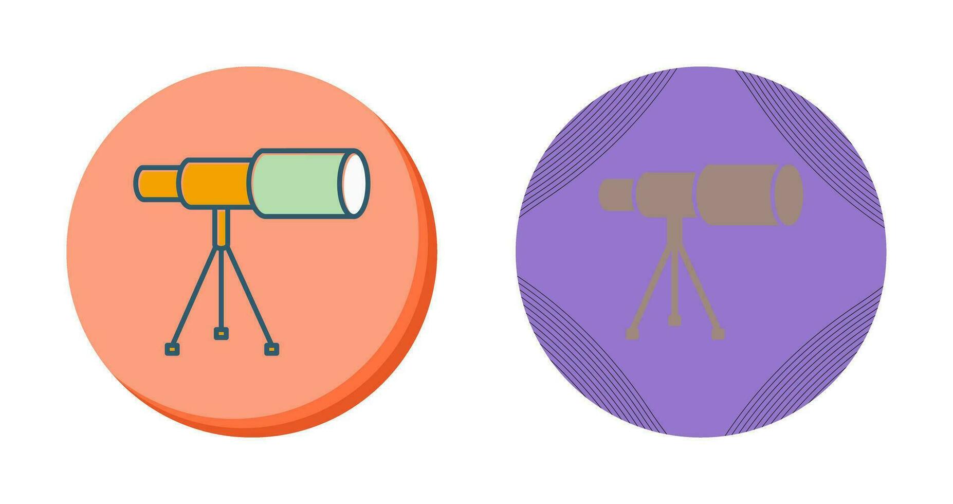 telescopio su In piedi vettore icona