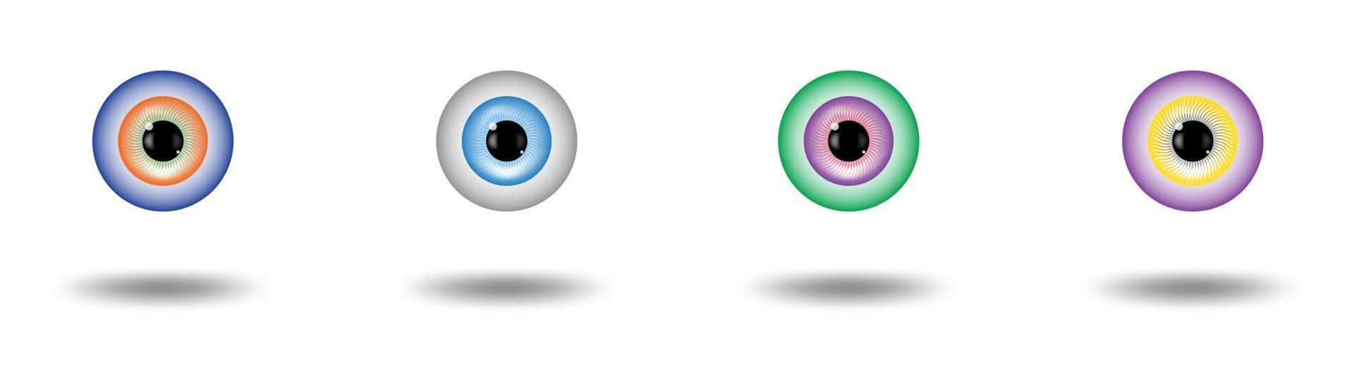 set di pupilla dell'iride del bulbo oculare vettore