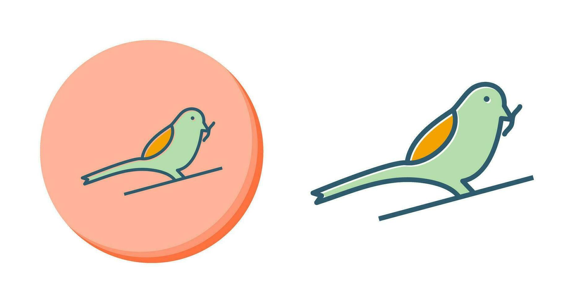 uccello mangiare verme vettore icona