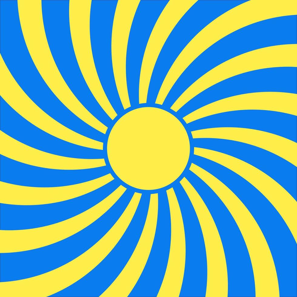 giallo luce del sole turbine raggio su blu sfondo. astratto vettore illustrazione nessuno per sfondo fondale carta stampa