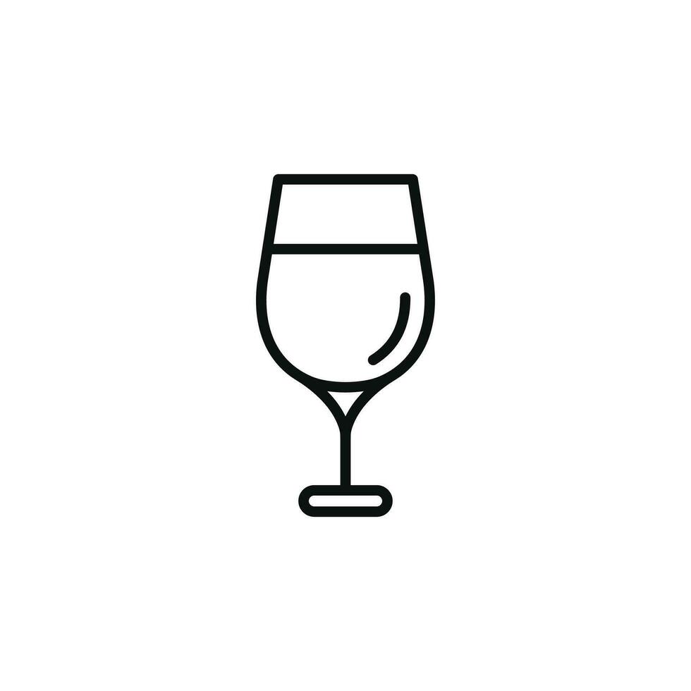 vino bicchiere linea icona isolato su bianca sfondo vettore