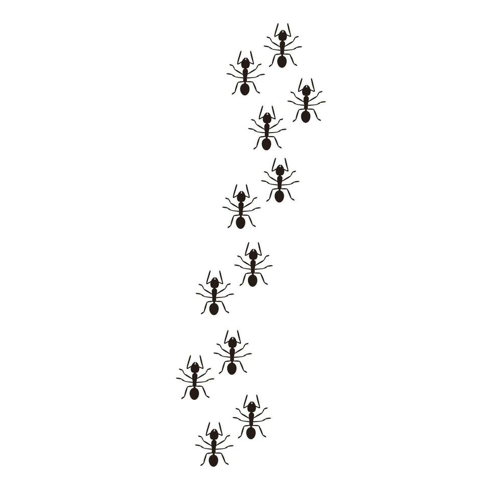 formiche, formica colonna. nero insetto sagome. illustrazione per sfondi e confezione. Immagine può essere Usato per saluto carte, manifesti, adesivi e tessile. isolato su bianca sfondo. vettore