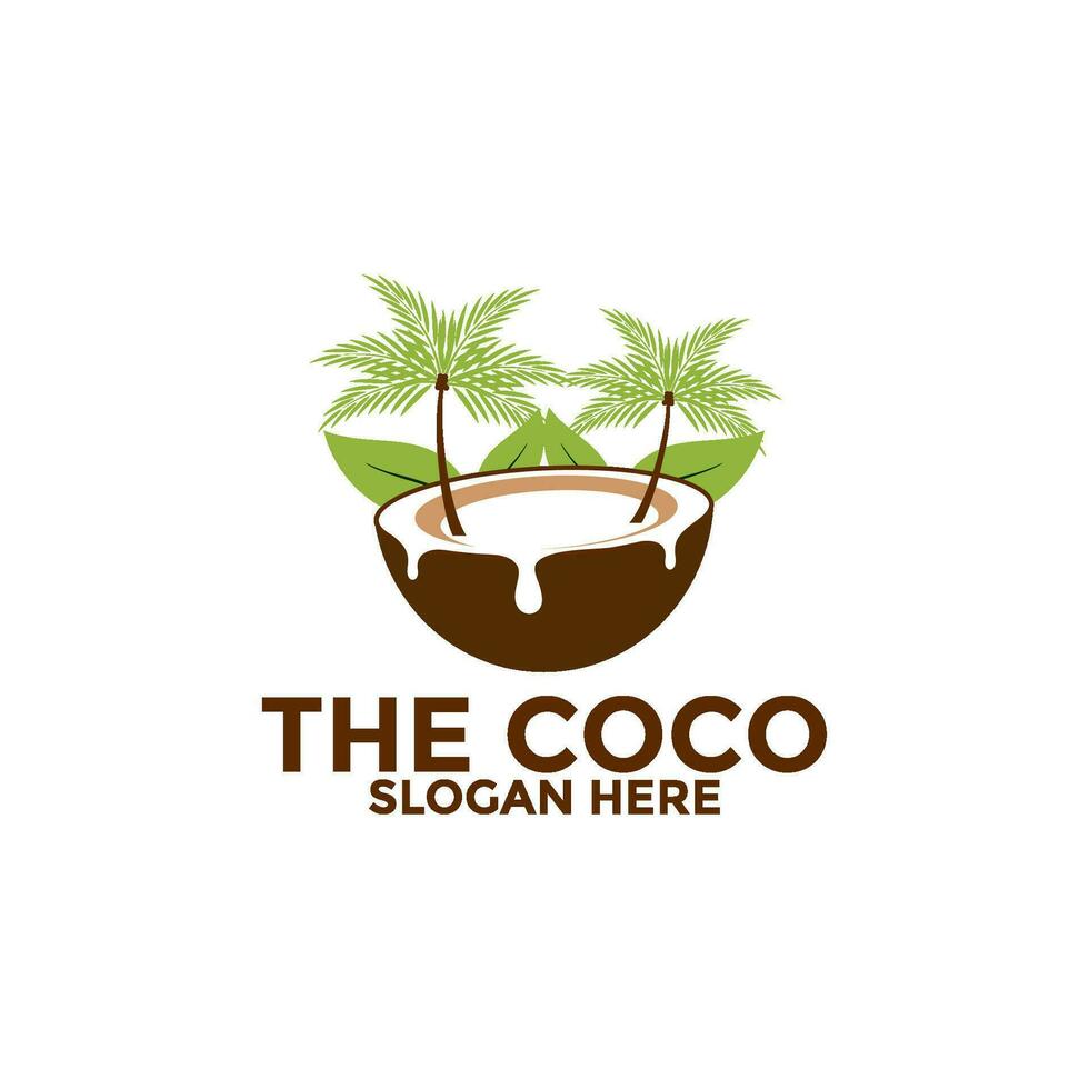 Noce di cocco logo vettore modello, creativo Noce di cocco logo design concetti, icona simbolo, illustrazione