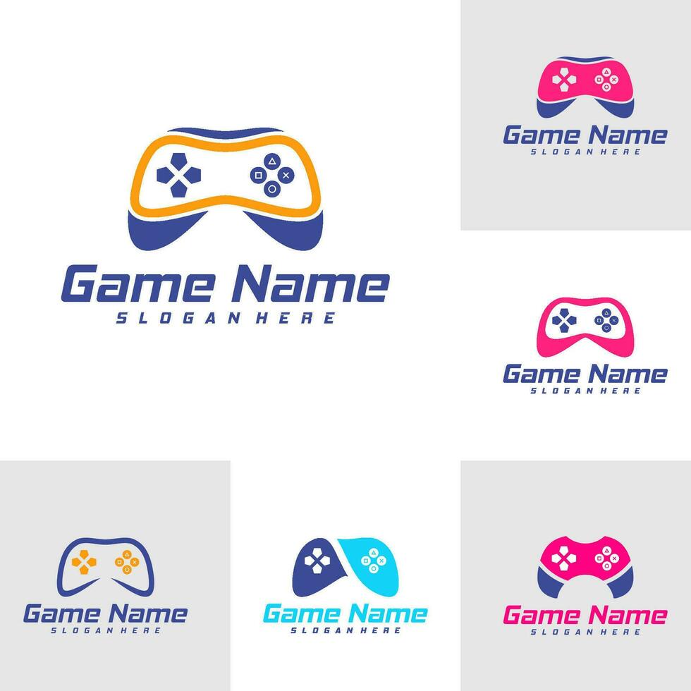 impostato di gamepad logo design vettore. creativo telecomando da gioco logo design modello concetto vettore