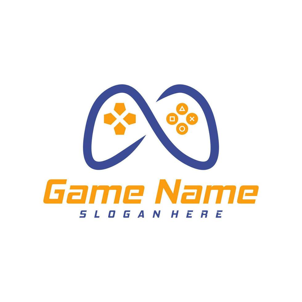 infinito gamepad logo design vettore. creativo telecomando da gioco logo design modello concetto vettore