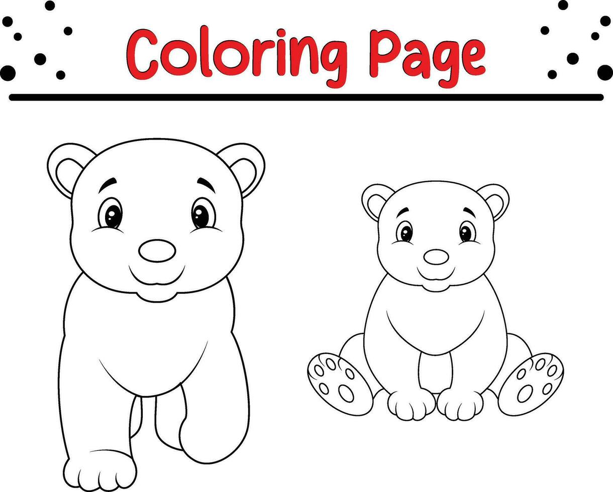 carino orso colorazione pagina per bambini. contento animale colorazione libro per bambini. vettore