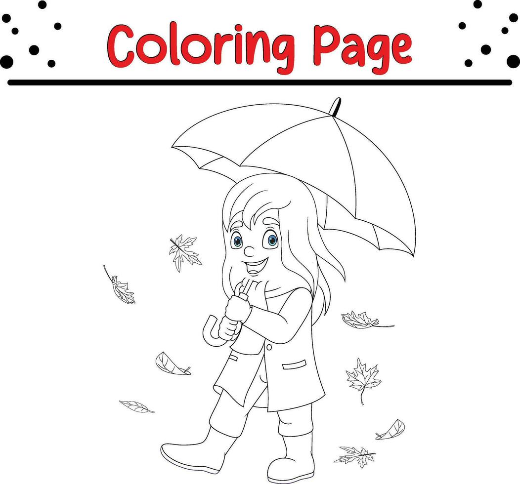 ringraziamento colorazione pagina per bambini. vettore cartone animato bambini lancio autunno le foglie