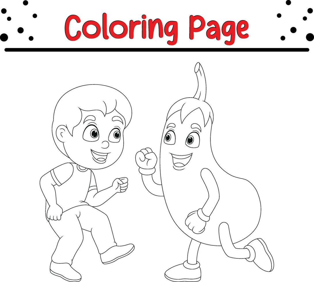 carino cartone animato colorazione pagina illustrazione vettore. per bambini colorazione libro. vettore