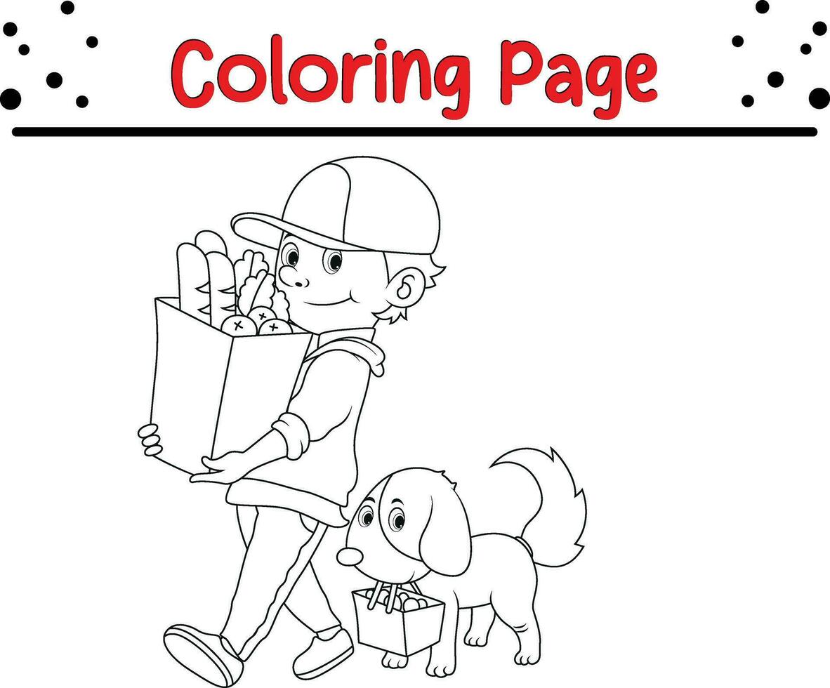 carino cartone animato colorazione pagina illustrazione vettore. per bambini colorazione libro. vettore