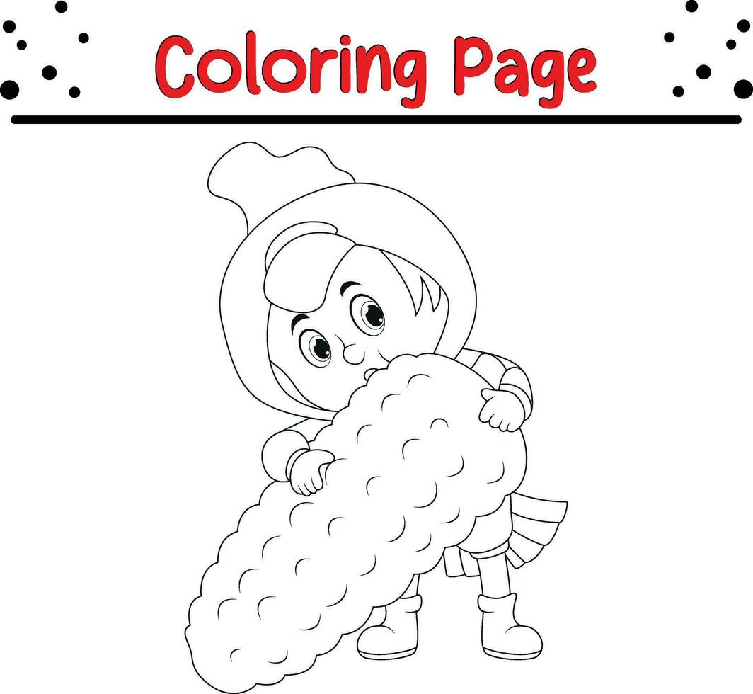 carino cartone animato colorazione pagina illustrazione vettore. per bambini colorazione libro. vettore