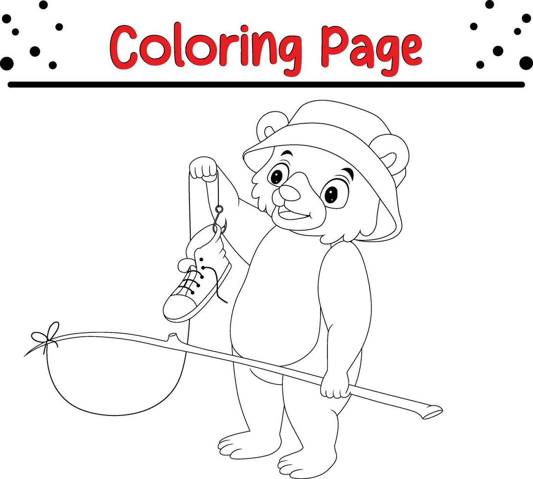 carino orso colorazione pagina per bambini. contento animale colorazione libro per bambini. vettore