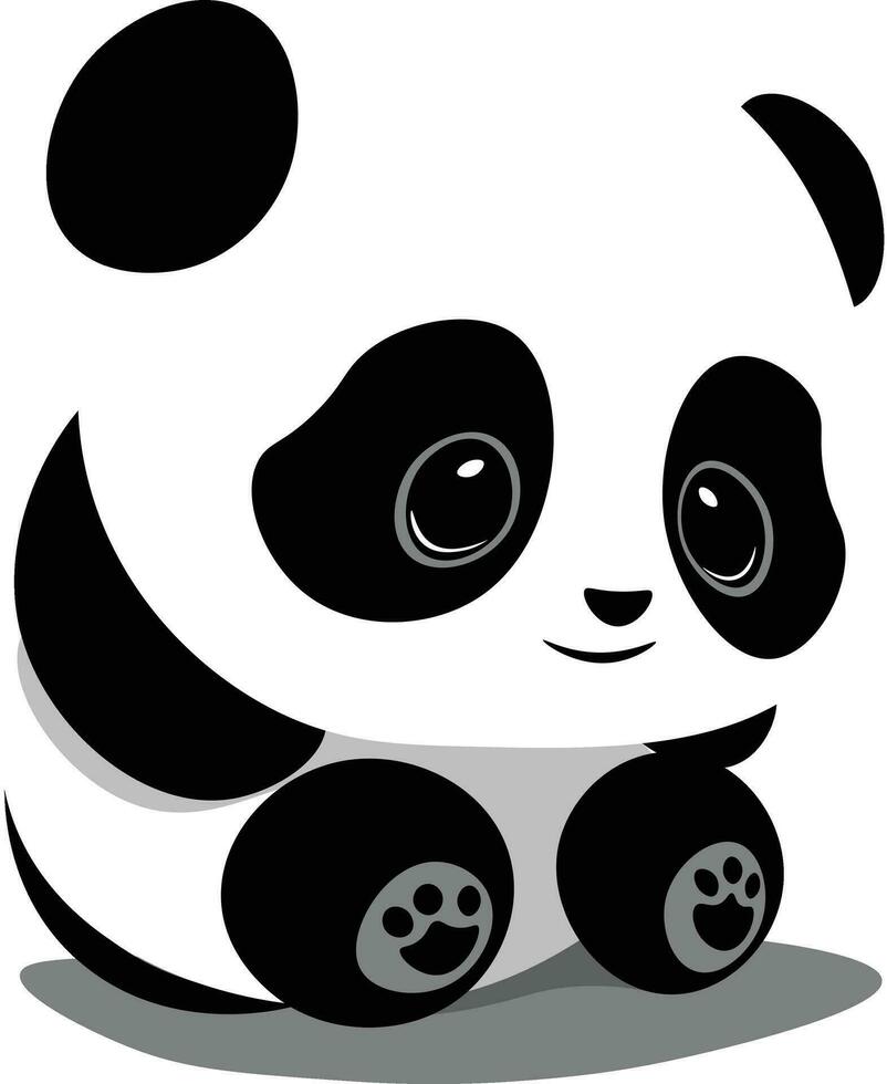 carino kawaii panda vettore