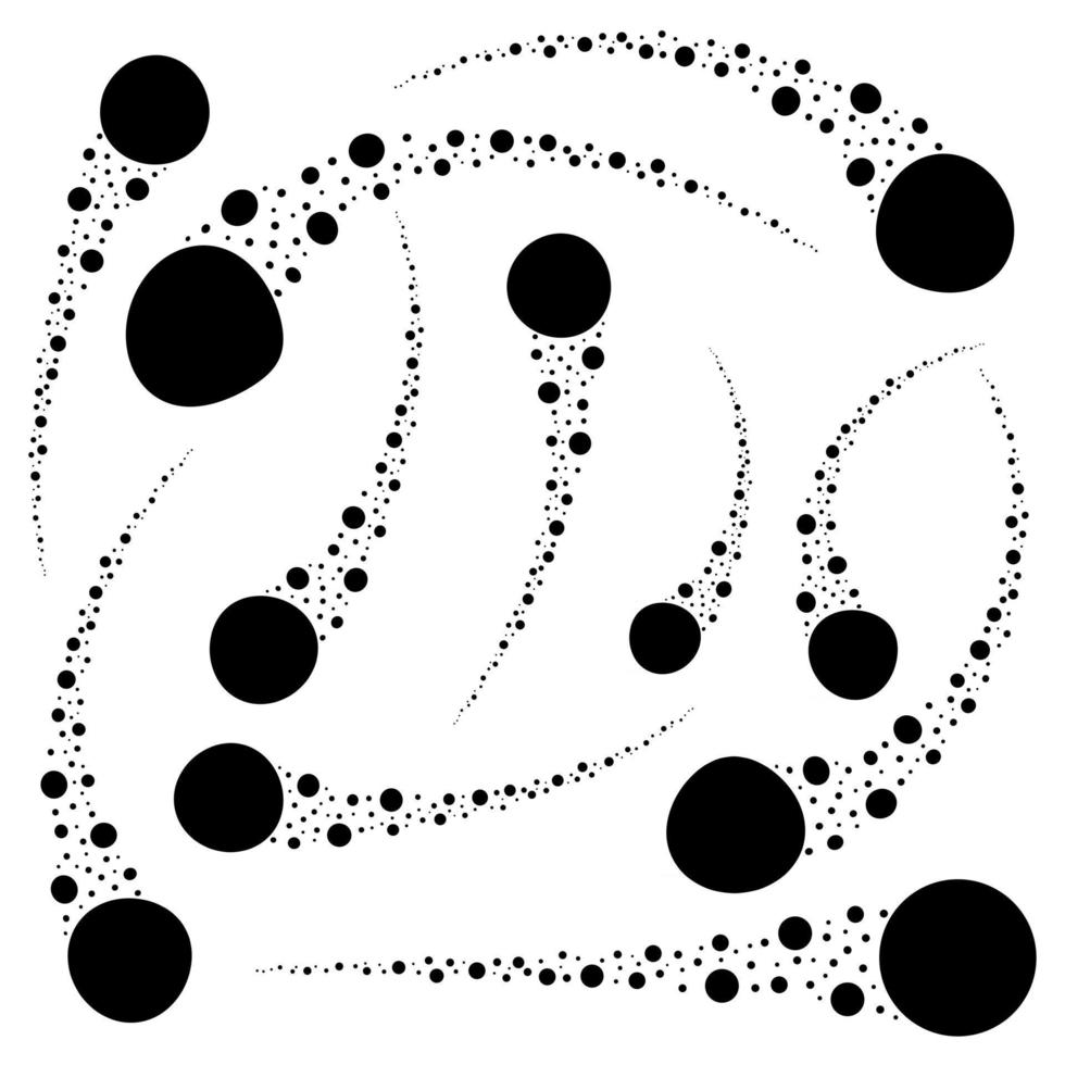 una serie di sagome nere piatte isolate di meteoriti vettore