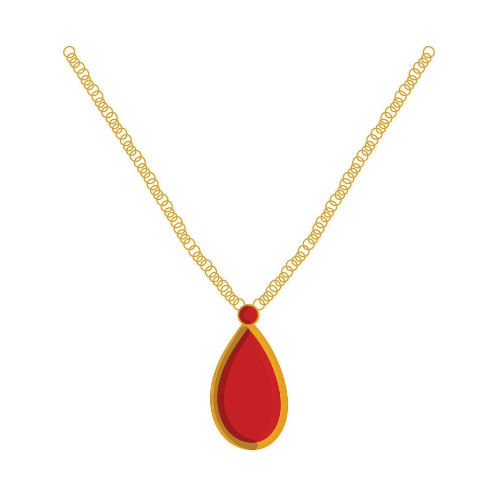 rosso pendente collana vettore