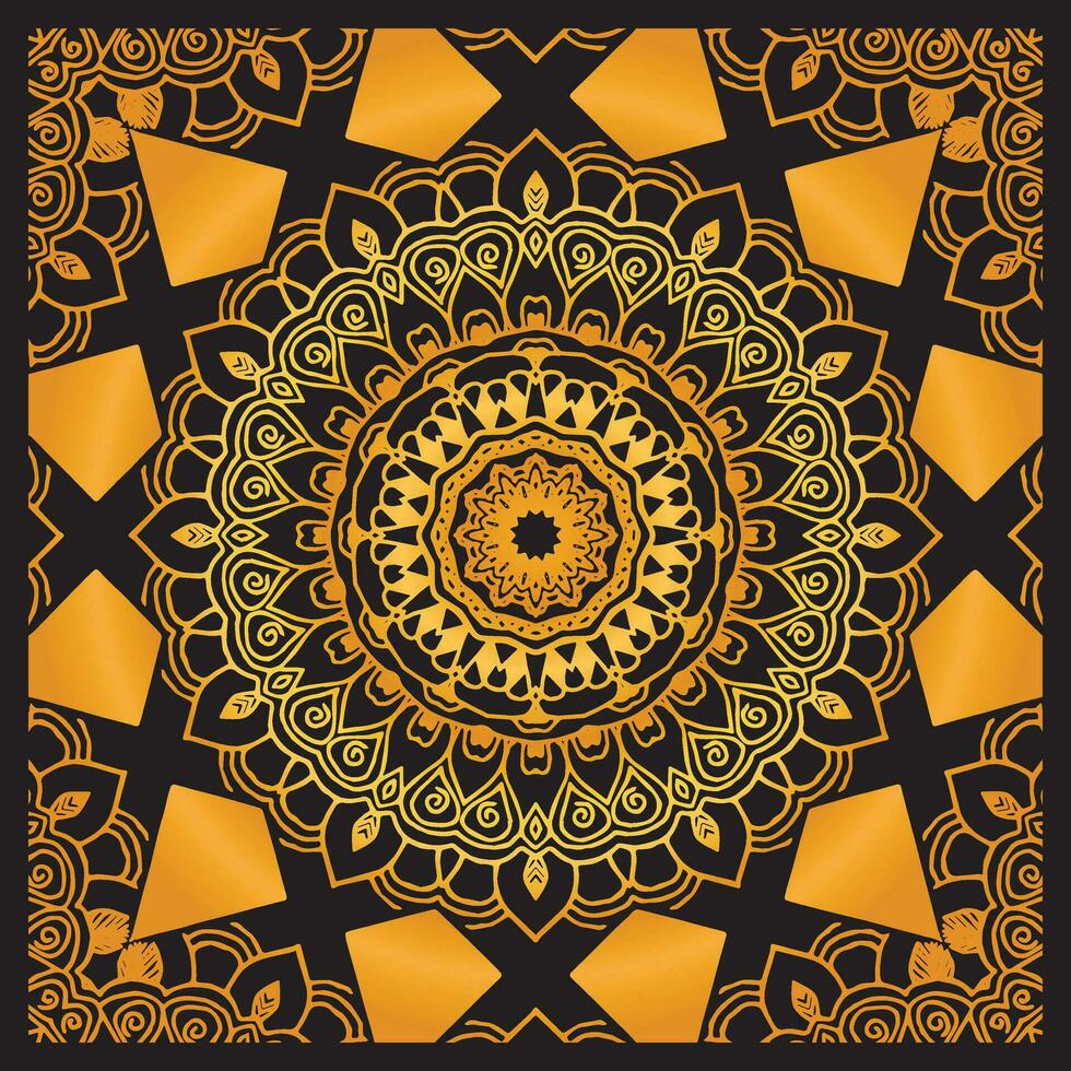 sfondo mandala di lusso con motivo arabesco dorato in stile orientale islamico arabo. mandala decorativo per stampa, poster, copertina, brochure, flyer, banner vettore