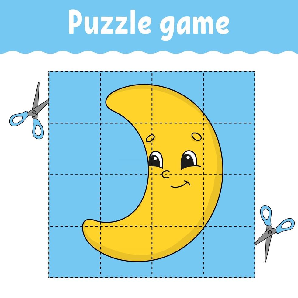 gioco di puzzle per bambini. foglio di lavoro per lo sviluppo dell'istruzione. gioco di apprendimento per bambini. pagina delle attività a colori. per il bambino. indovinello per la scuola materna. illustrazione vettoriale isolato in stile cartone animato.