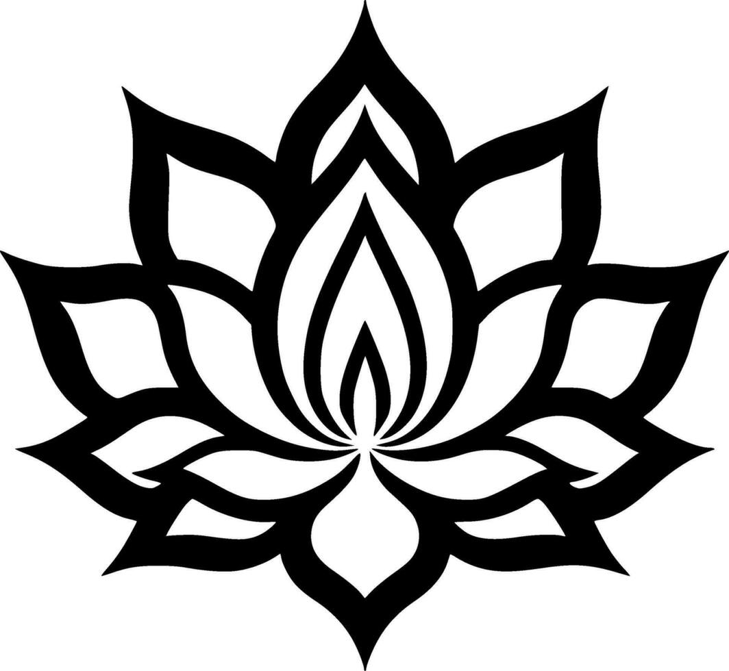 fiore - nero e bianca isolato icona - vettore illustrazione