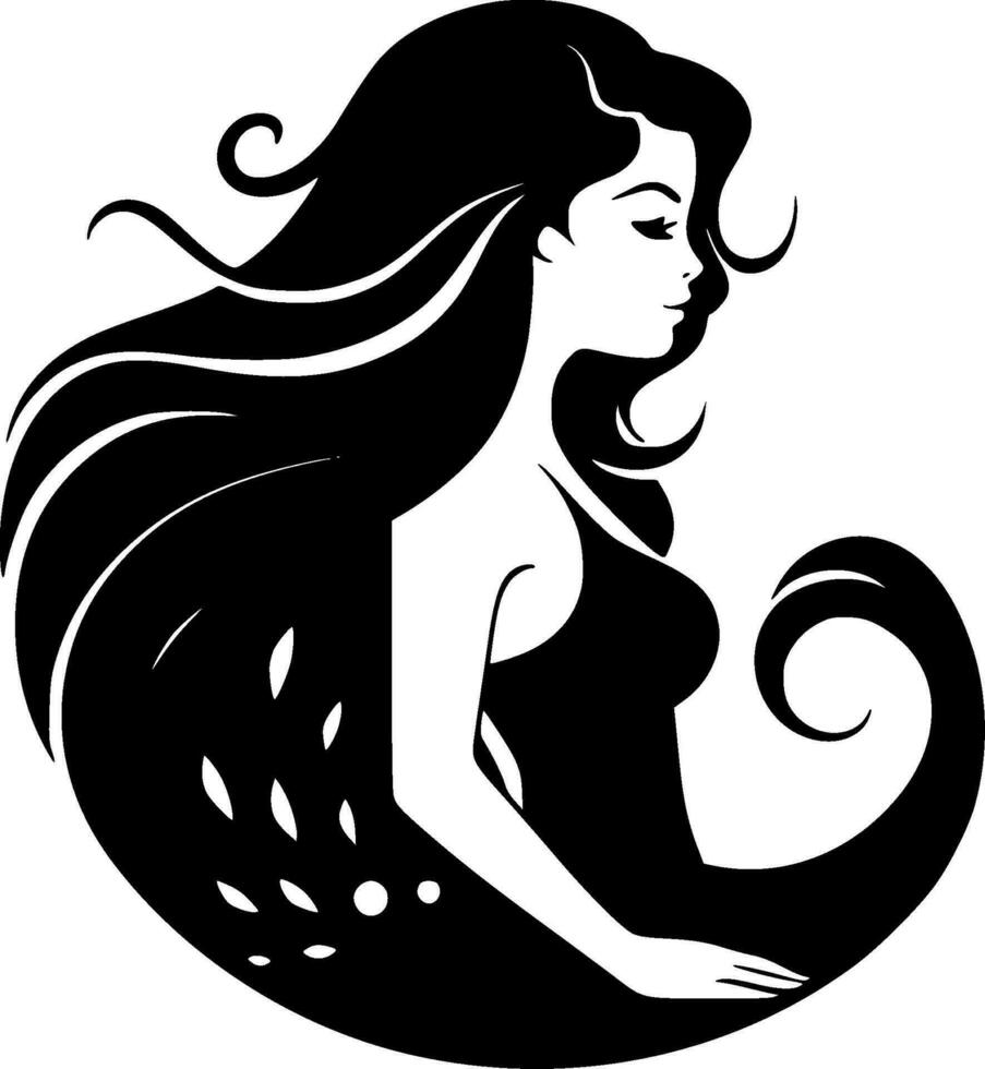 sirena, minimalista e semplice silhouette - vettore illustrazione