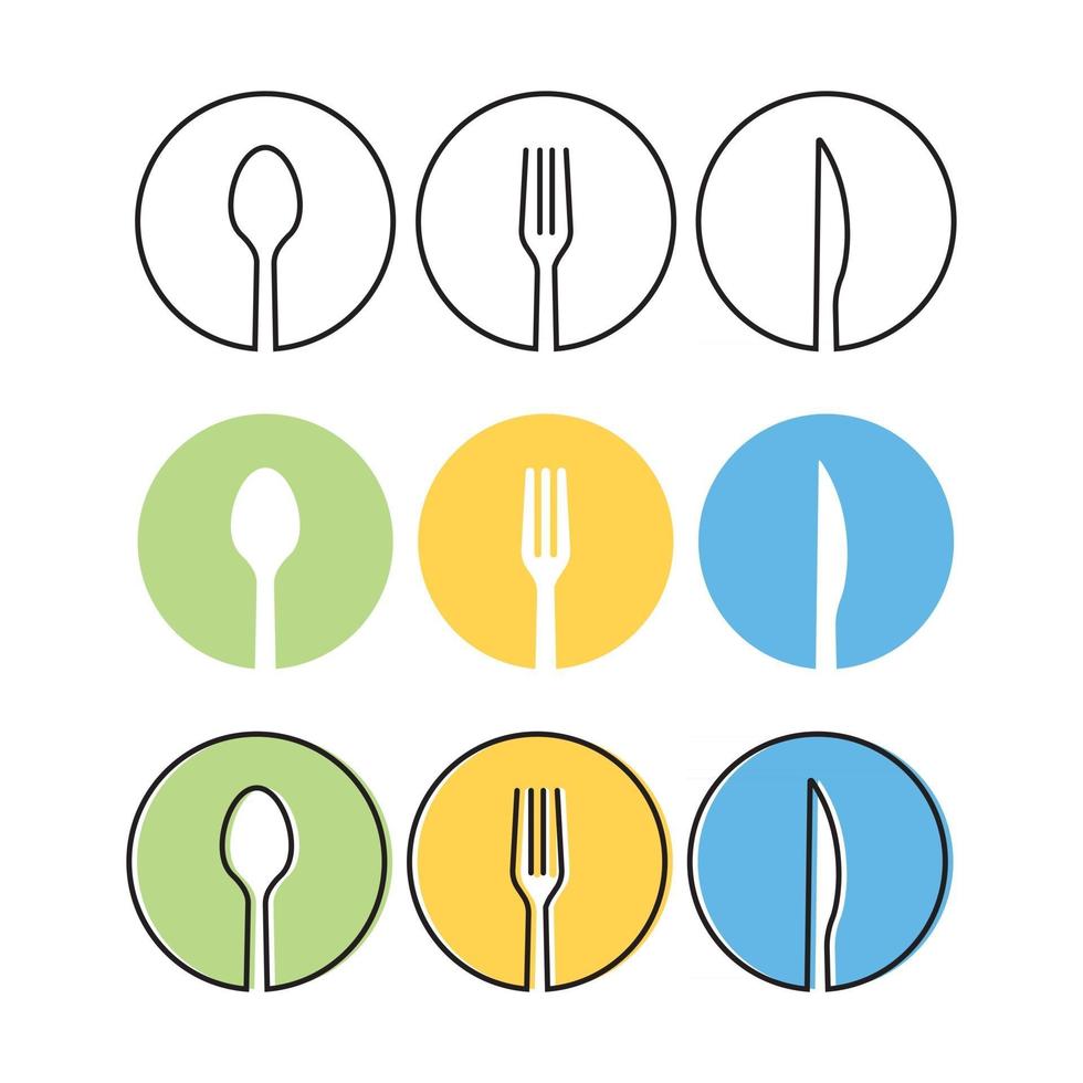 icona del ristorante modello logo caffetteria cibo vettore