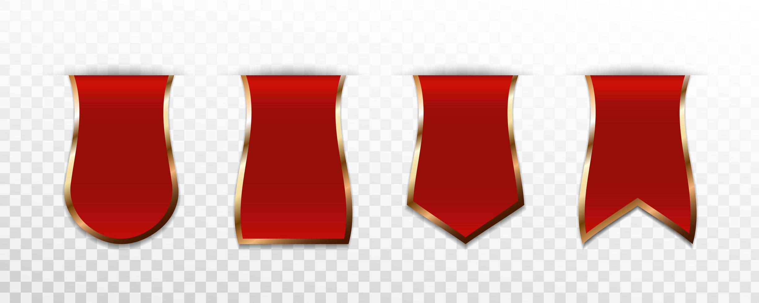 set di etichette, badge o cartellini premium rossi vettore