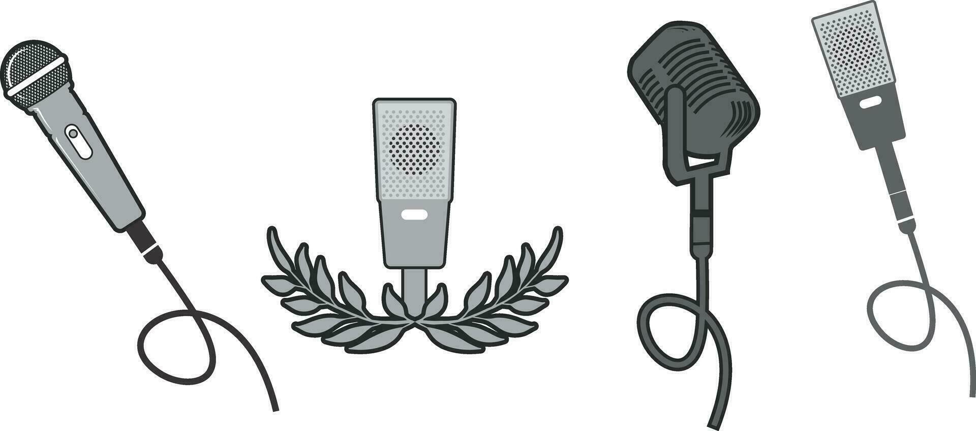 logo Podcast microfono vettore