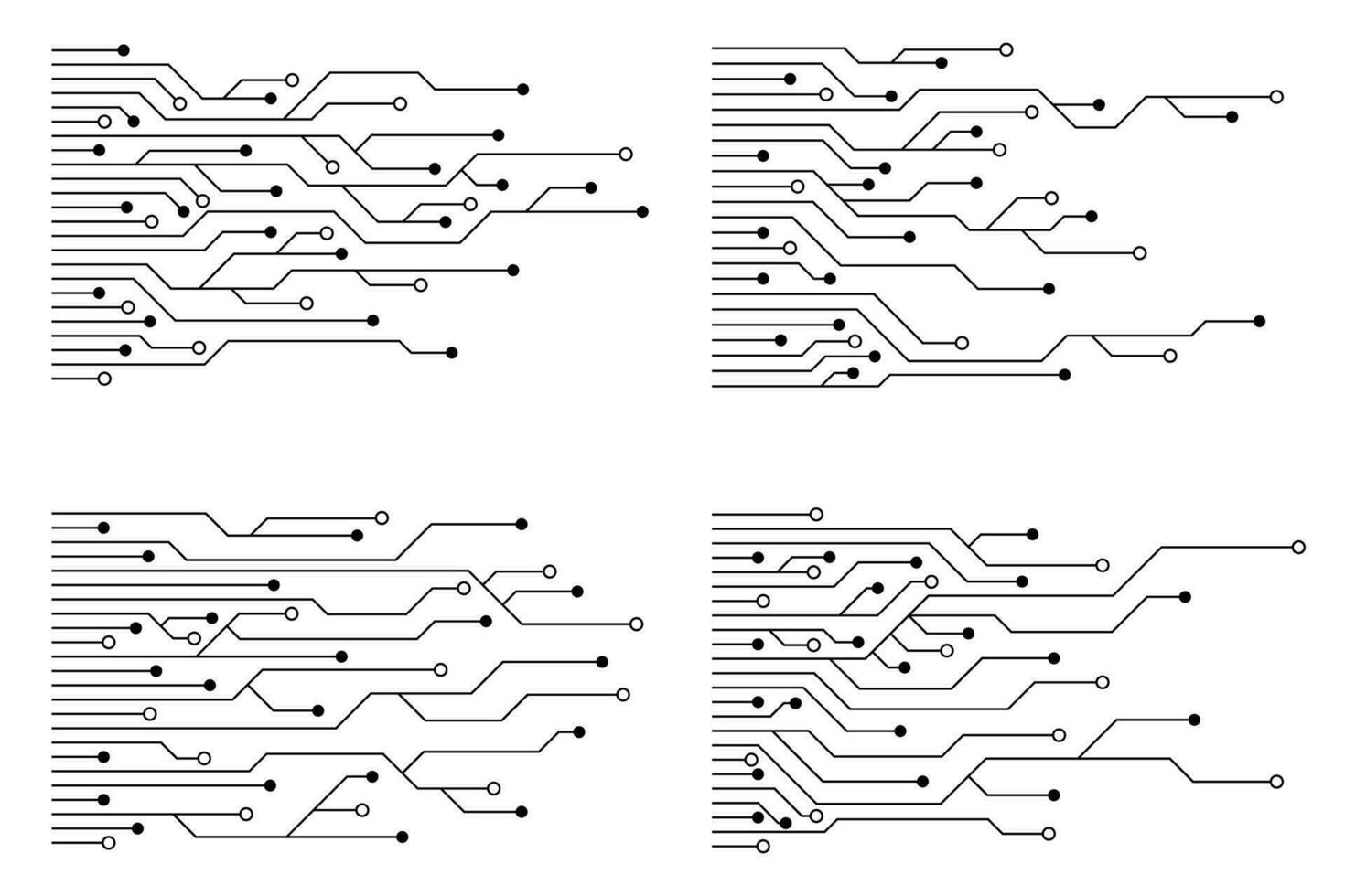 impostato di stampato circuito tavola. astratto futuristico circuito tavola. Ciao Tech digitale circuito tavola. futuristico tecnologia design elementi. vettore illustrazione