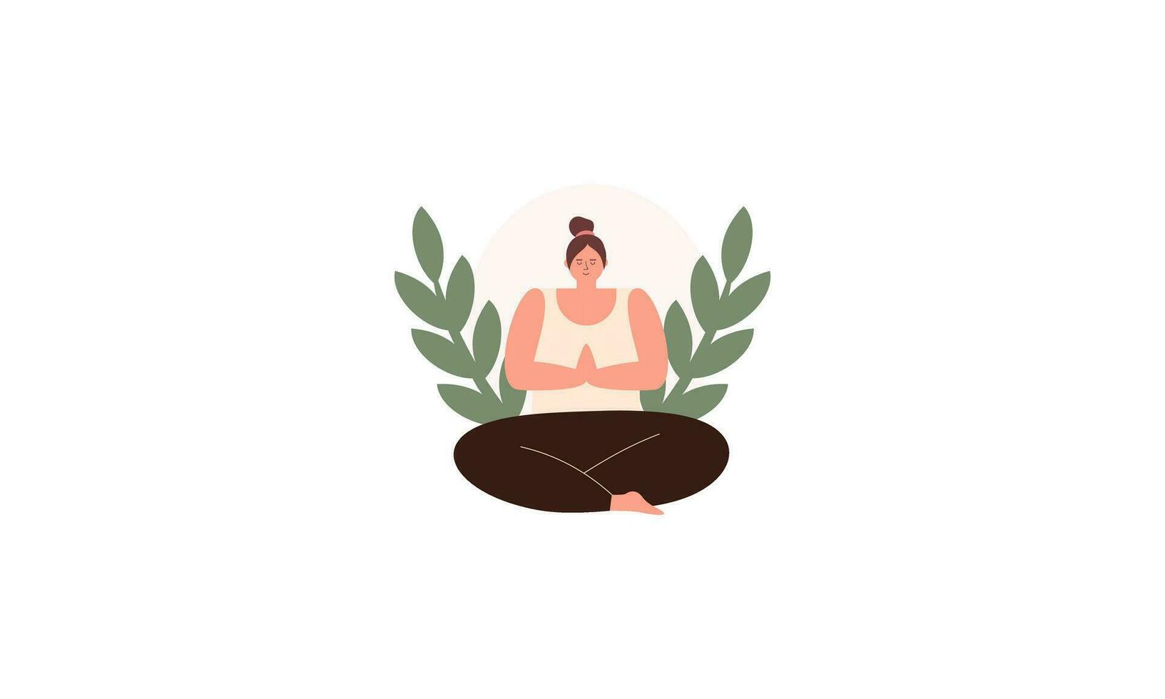tranquillo donna Meditare all'aperto vettore isolato illustrazione