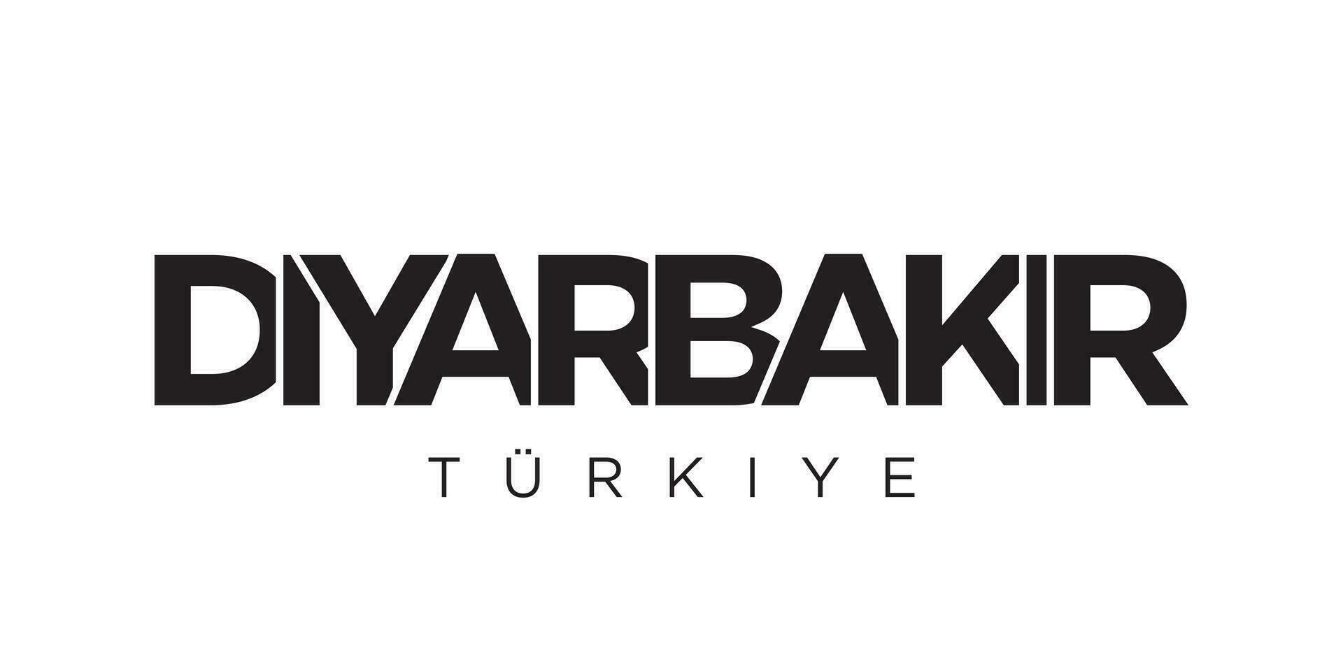 diyarbakir nel il tacchino emblema. il design Caratteristiche un' geometrico stile, vettore illustrazione con grassetto tipografia nel un' moderno font. il grafico slogan scritta.