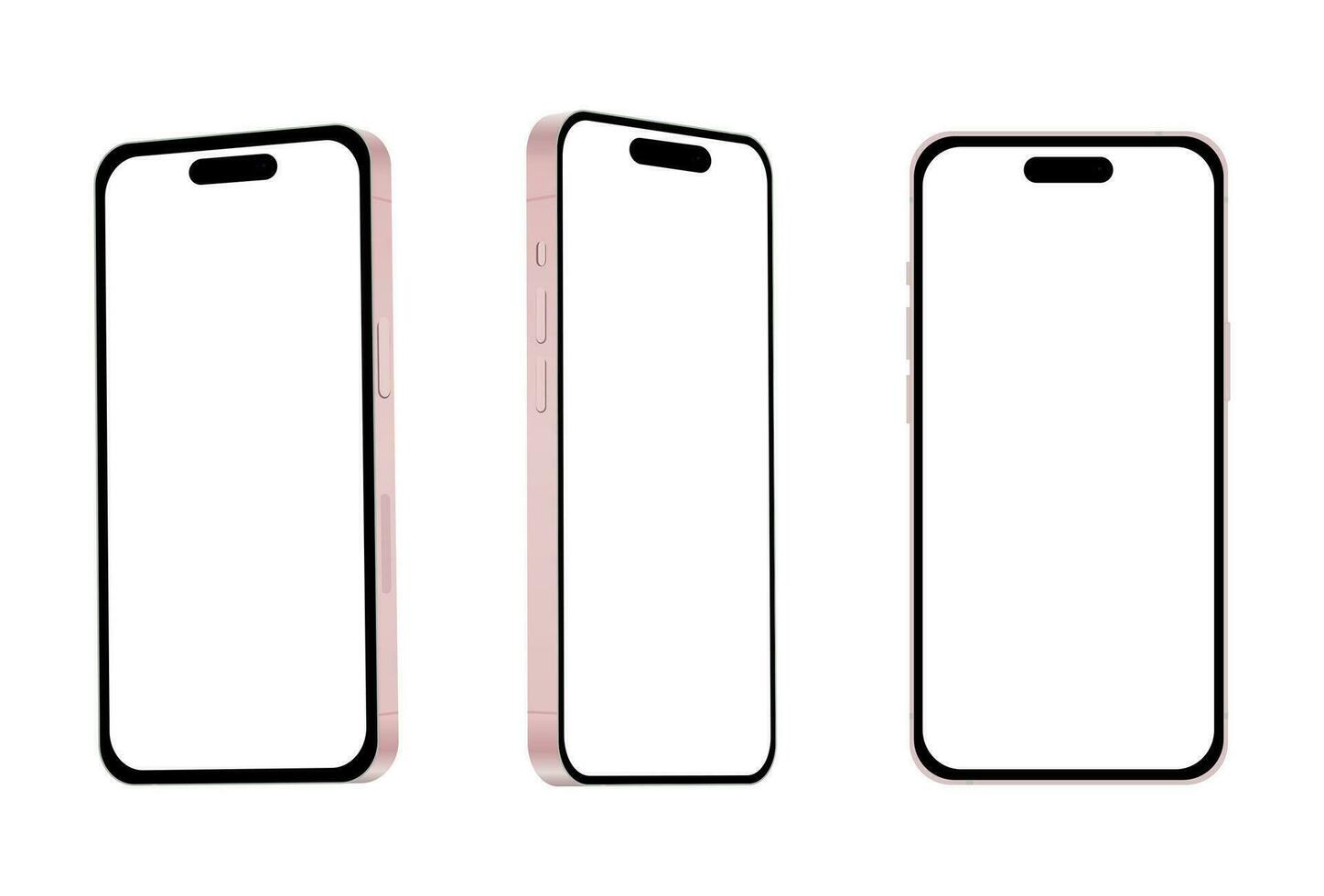 nuovo rosa smartphone modello 15, modello modello su bianca sfondo - vettore