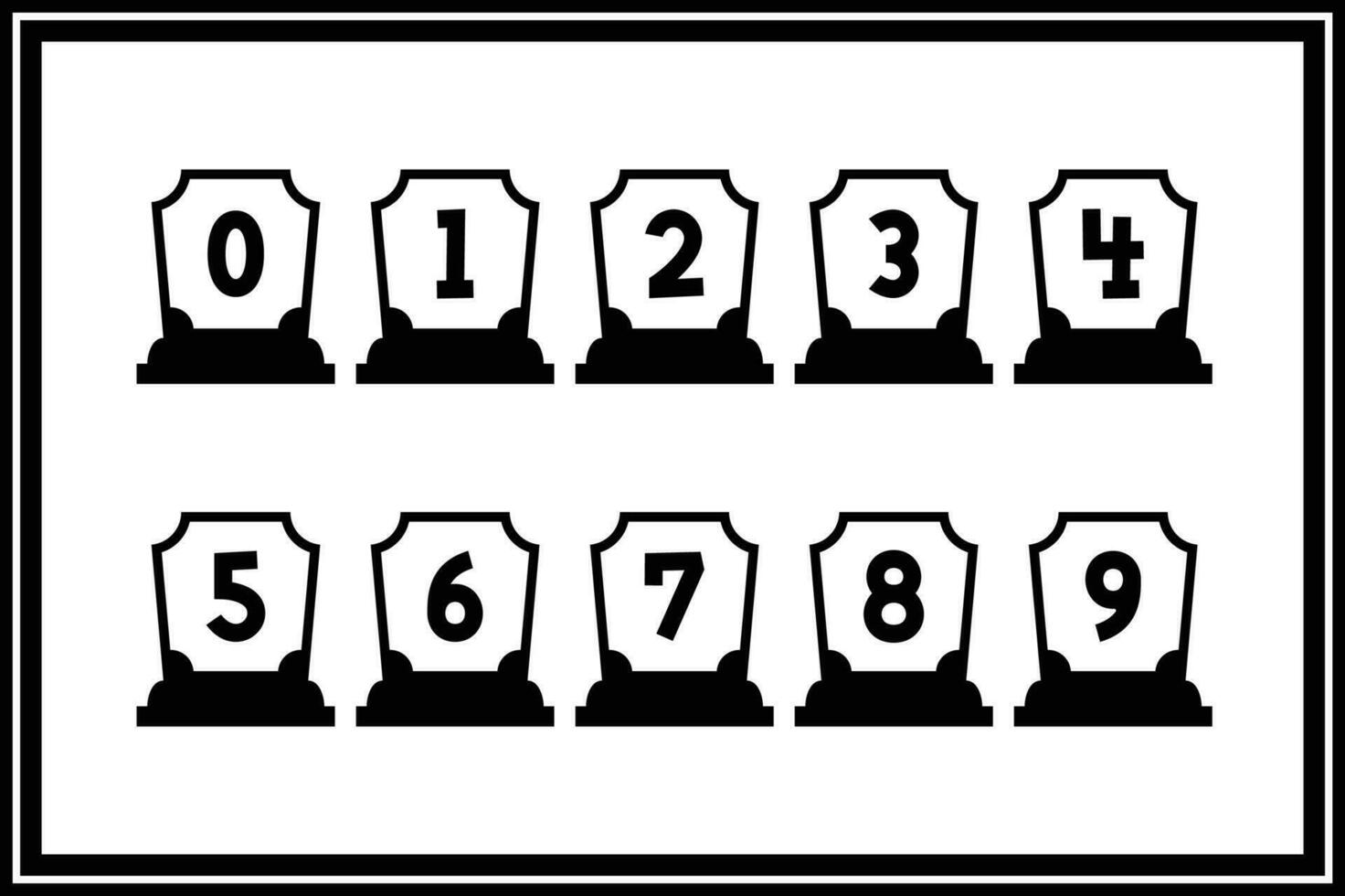 versatile collezione di lapide numeri per vario usi vettore