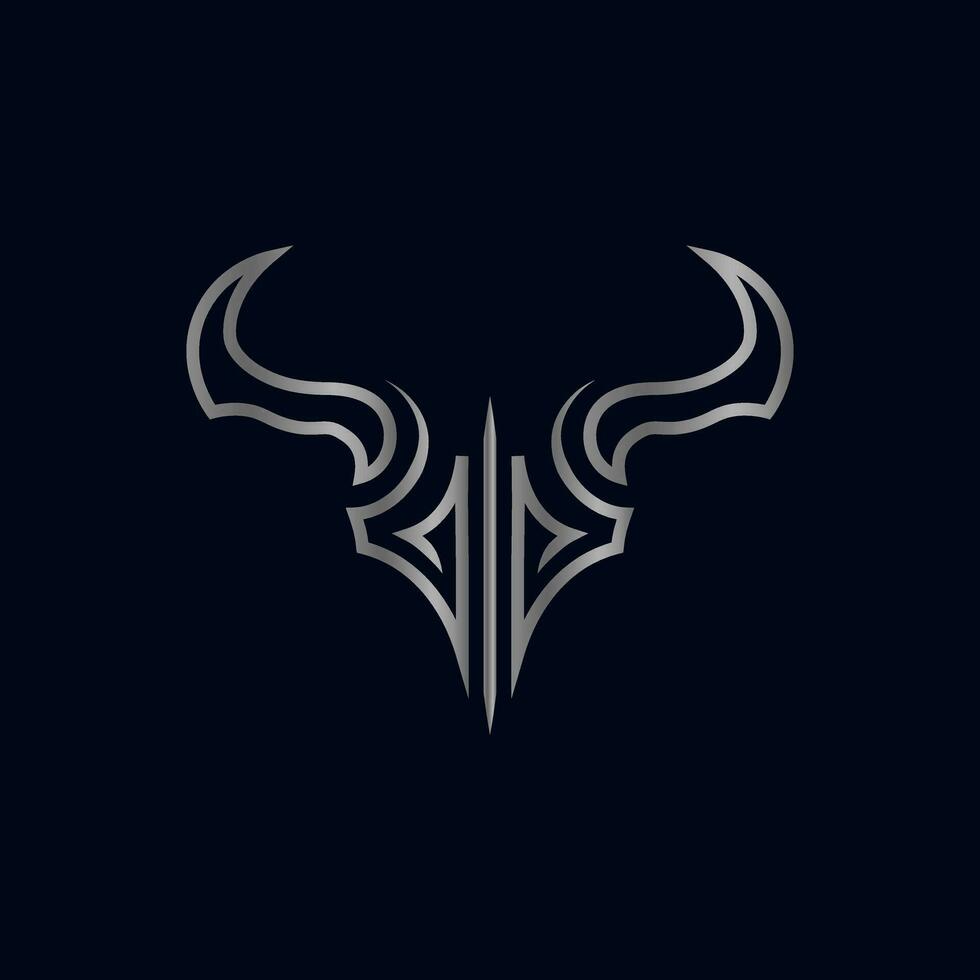 moderno minimalista Toro testa logo illustrazione design vettore