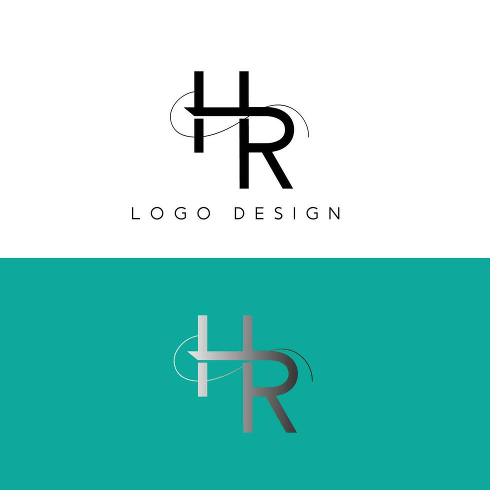 hr iniziale lettera logo design vettore