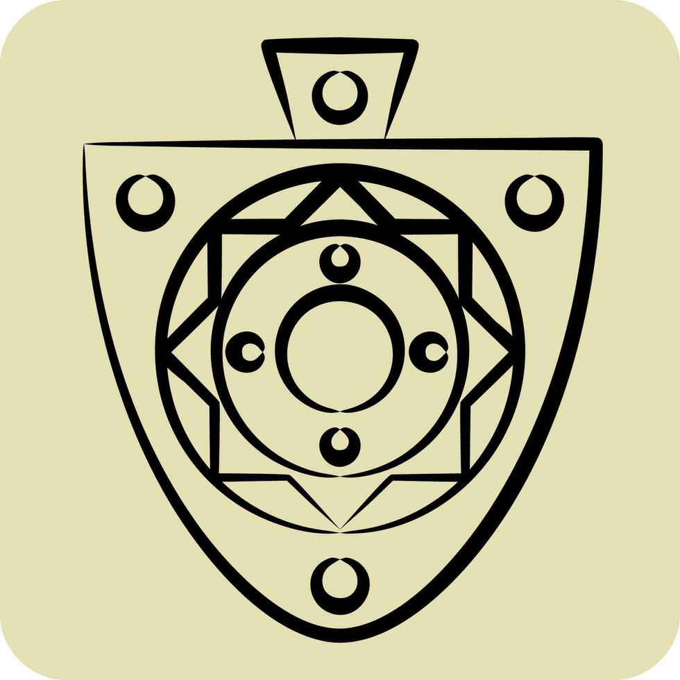icona pendente. relazionato per indigeno persone simbolo. mano disegnato stile. semplice design modificabile. semplice illustrazione vettore