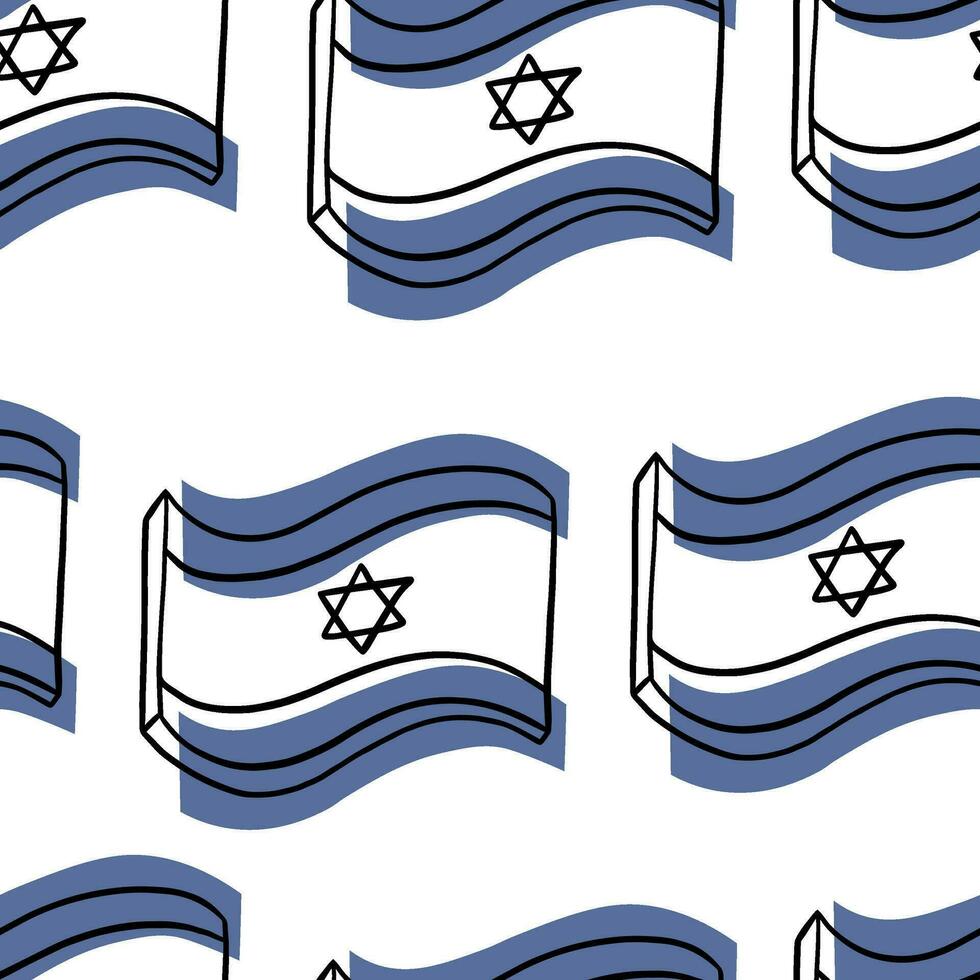senza soluzione di continuità modello Israele bandiera scarabocchio. hanukkah. simbolo di Israele vettore