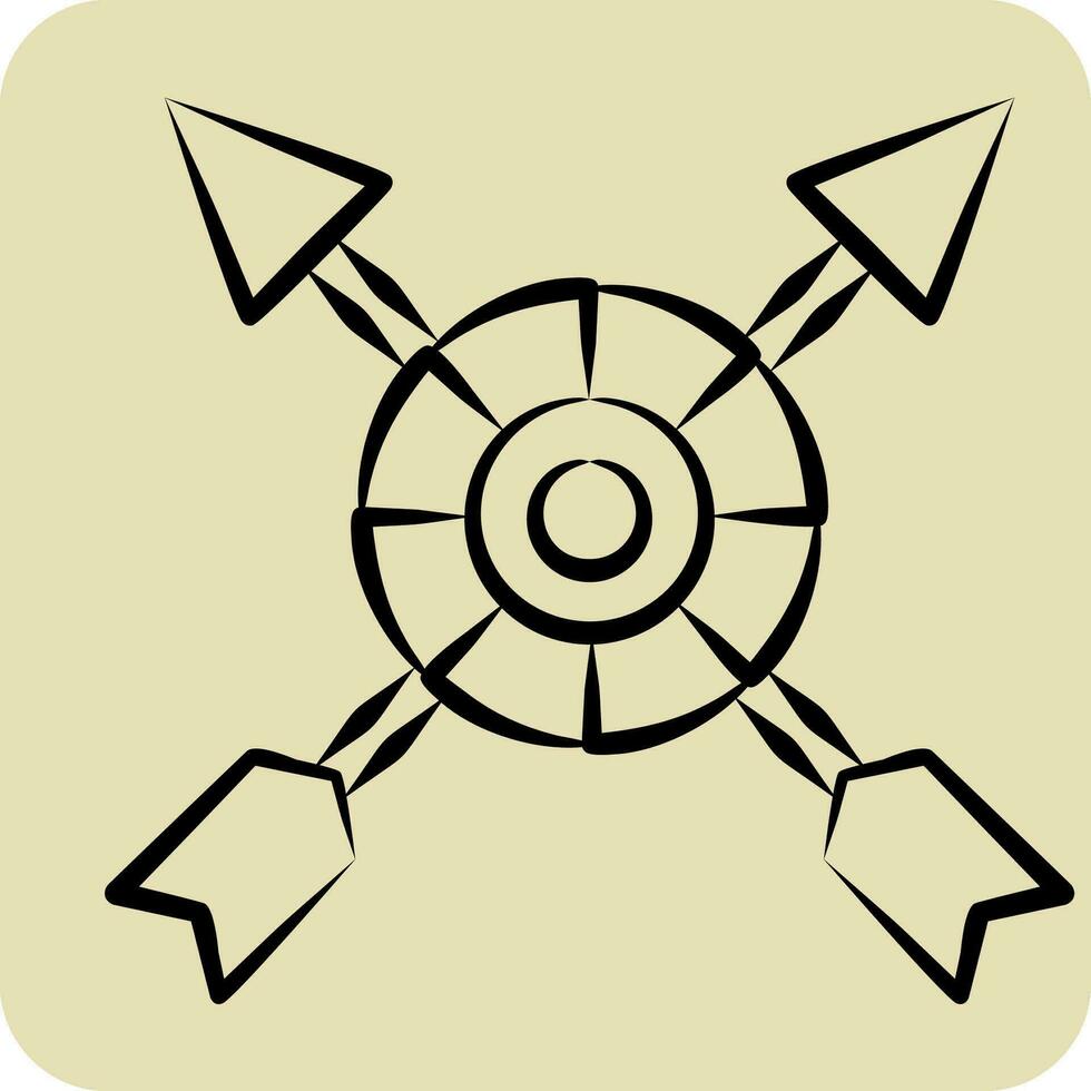 icona boho arciere. relazionato per indigeno persone simbolo. mano disegnato stile. semplice design modificabile. semplice illustrazione vettore