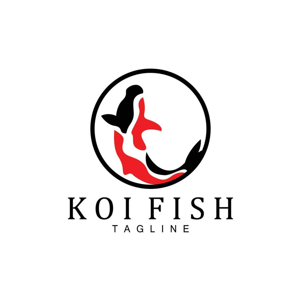 koi pesce logo disegno, Cinese fortunato e trionfo ornamentale pesce vettore, azienda marca oro pesce icona vettore